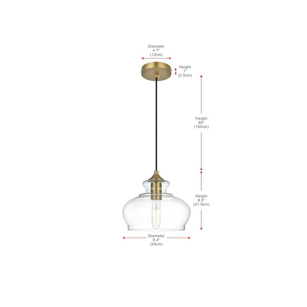 Living District - Destry 9.5 Inch Pendant Clear Shade in Satin Gold - Satin Gold And Clear price history on PriceWatchPro