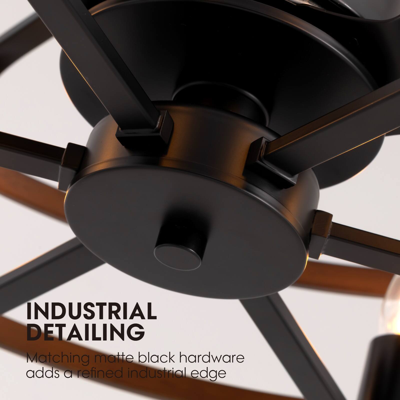 INDUSTRIAL DETAILING  
Matching matte black hardware adds a refined industrial edge