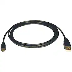 Front. Tripp Lite - 6' USB Type A-to-Mini-USB Cable - Black.