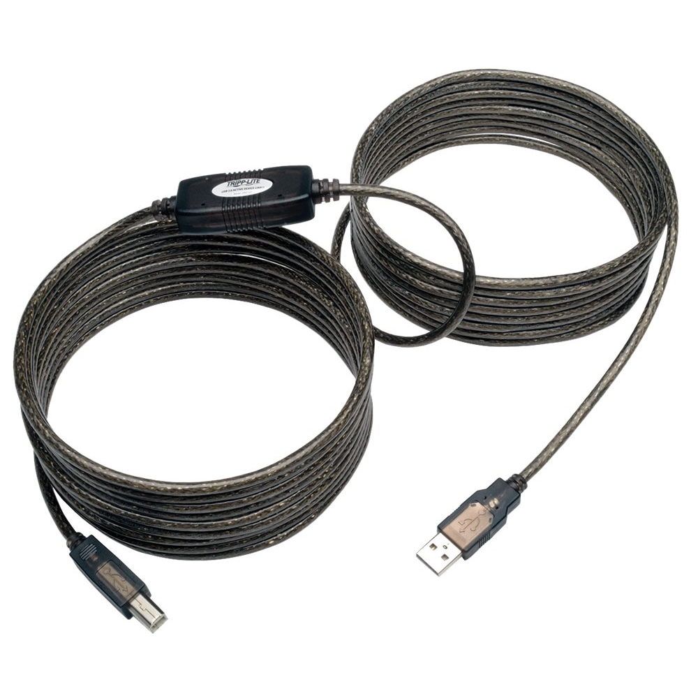 Angle View: Tripp Lite - 25' USB Type B-to-USB Type A Cable - Silver