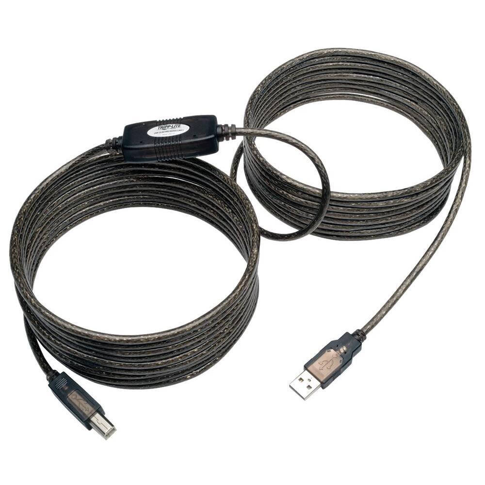 Angle. Tripp Lite - 25' USB Type B-to-USB Type A Cable - Silver.