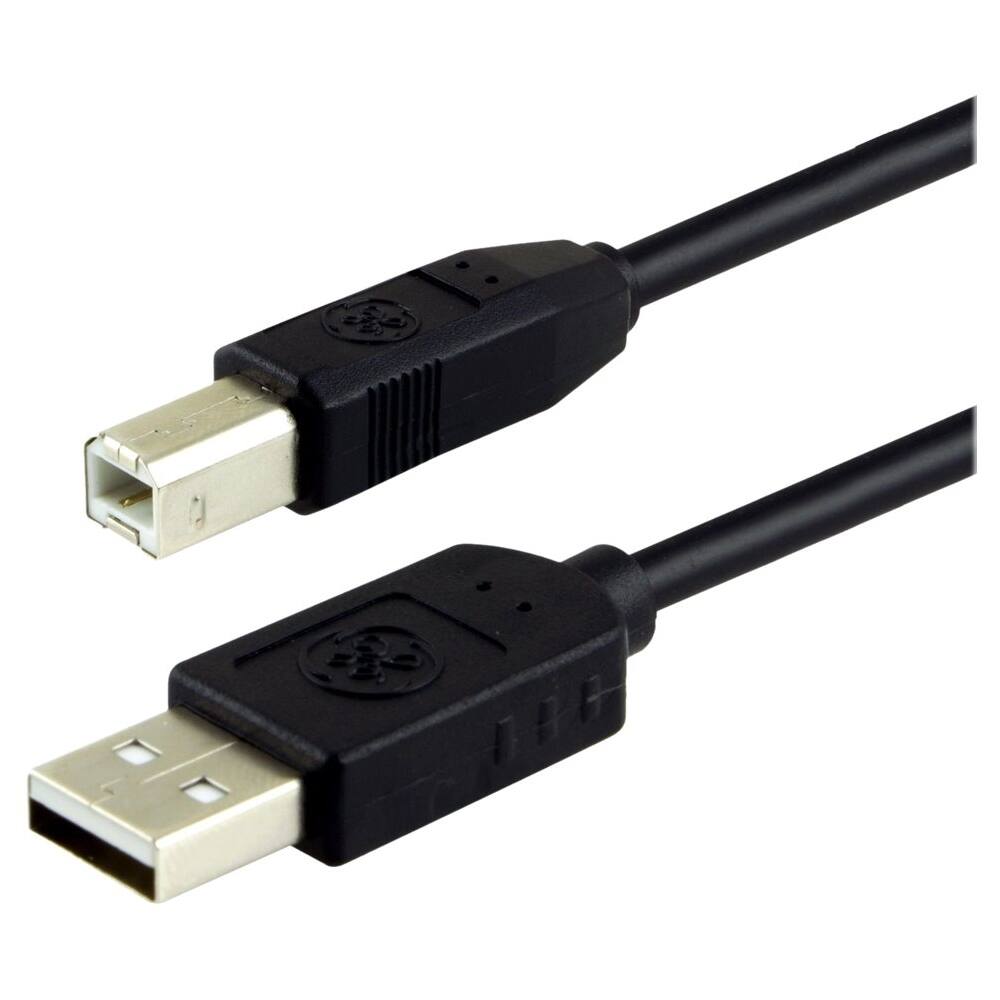 Angle. GE - 6' USB Type A-to-USB Type B Cable - Black.