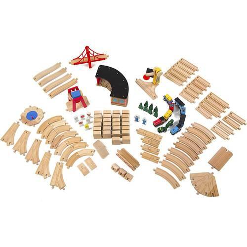 UPC 000772007016 product image for Melissa & Doug - Wooden Railway Set | upcitemdb.com