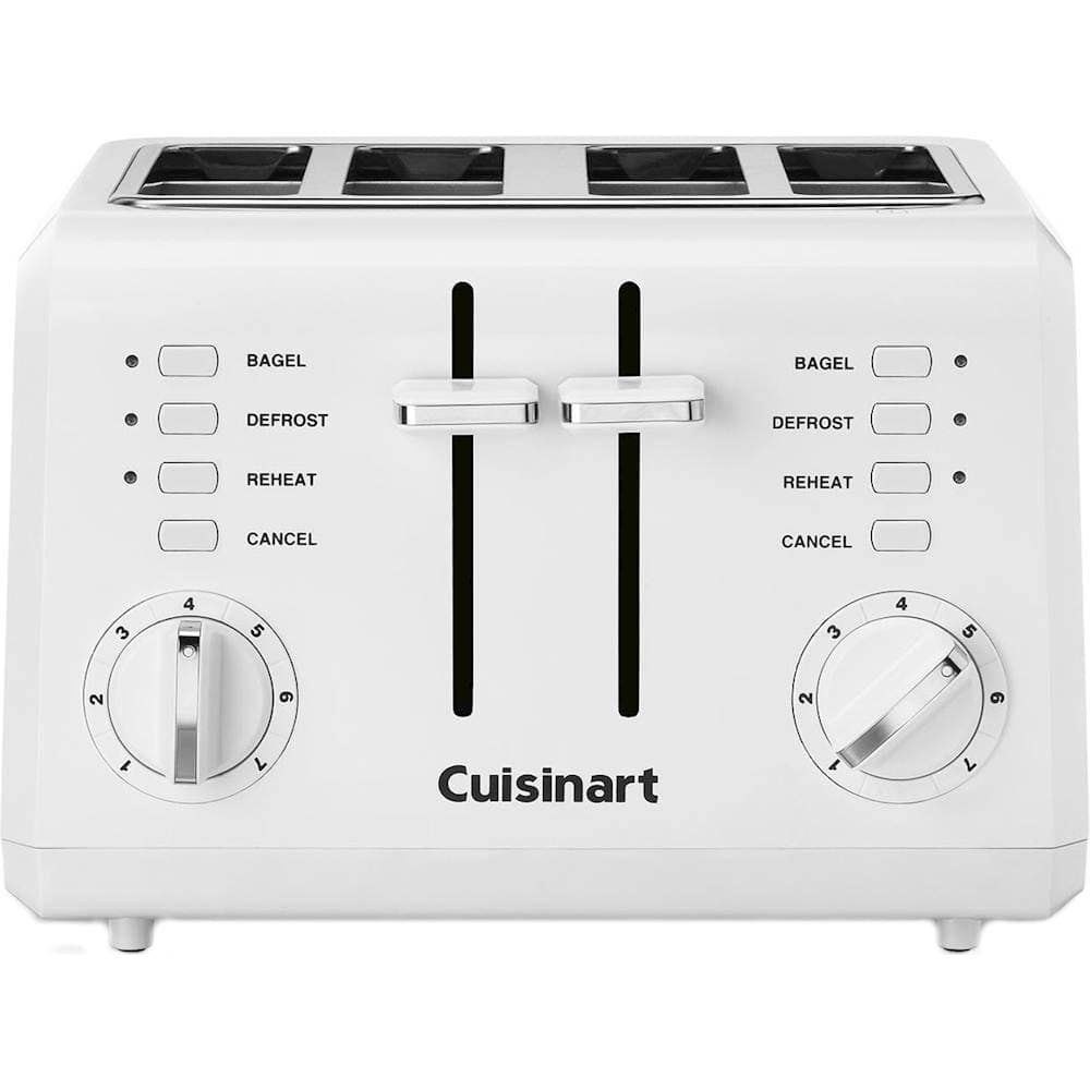 Front. Cuisinart - 4-Slice Wide-Slot Toaster - White.