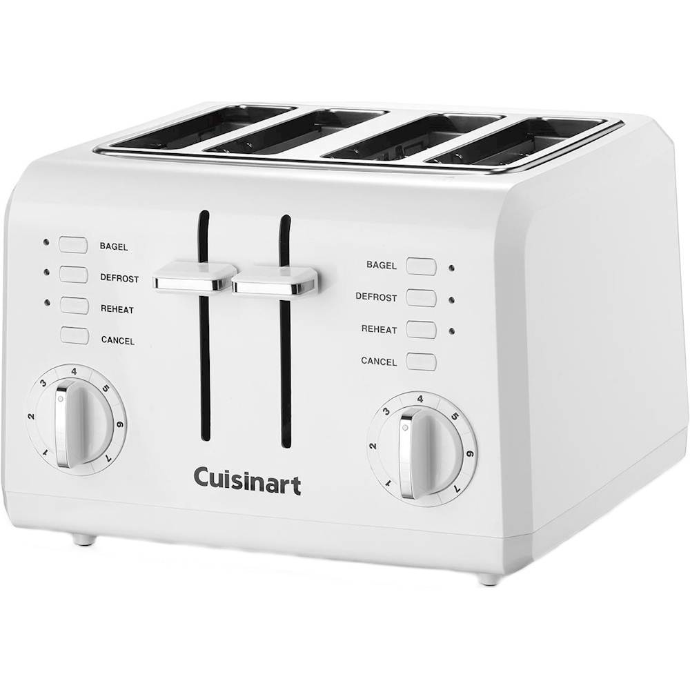 Left View: Cuisinart - 4-Slice Digital Toaster with MemorySet Feature - Stainless Steel