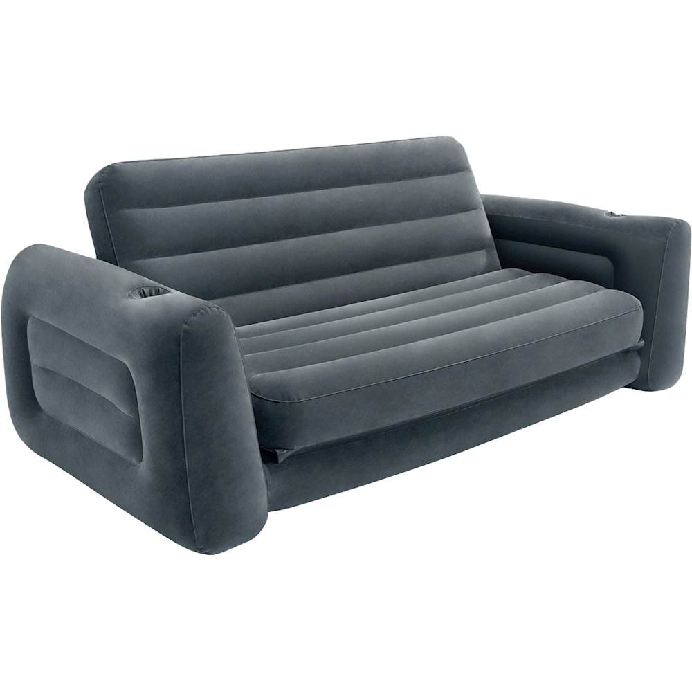 Zoom in on Angle Zoom. Intex - Pull-Out Inflatable Sofa - Charcoal Gray.
