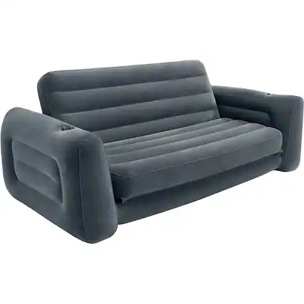 Angle. Intex - Pull-Out Inflatable Sofa - Charcoal Gray.