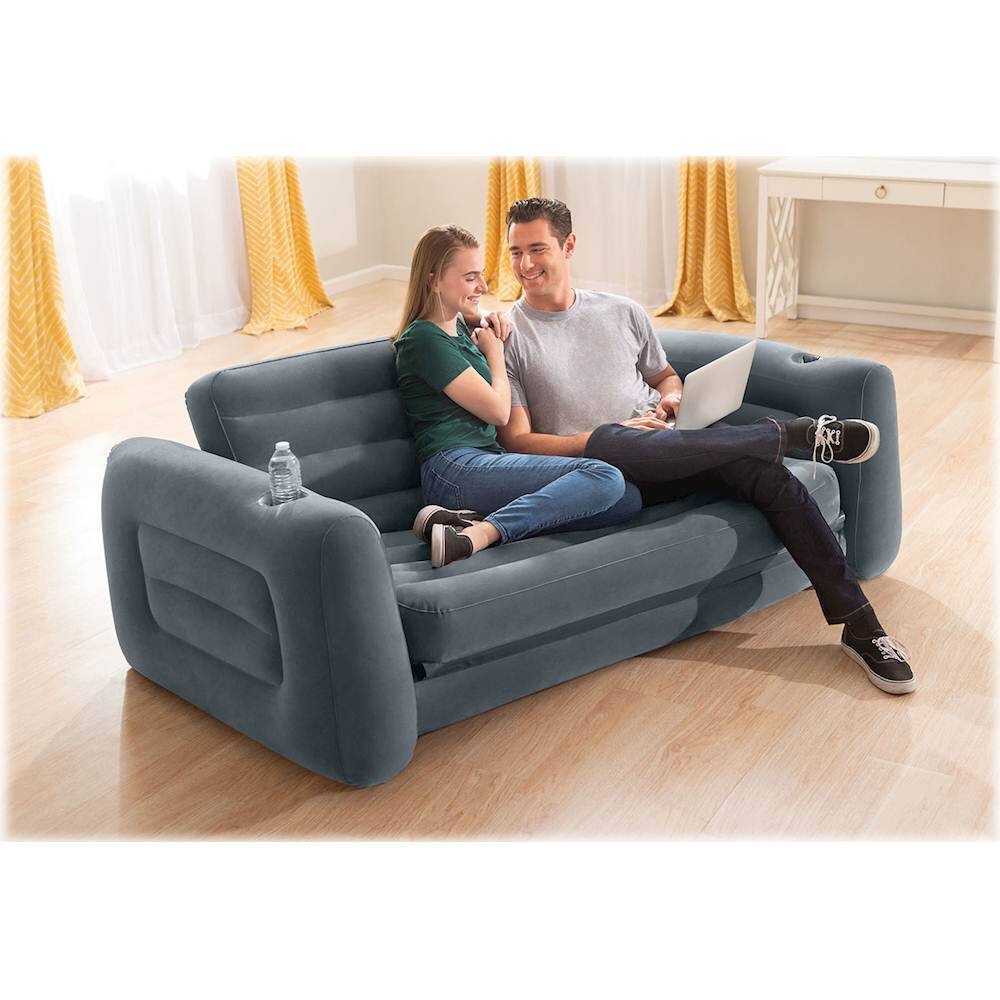 Alt View 12. Intex - Pull-Out Inflatable Sofa - Charcoal Gray.