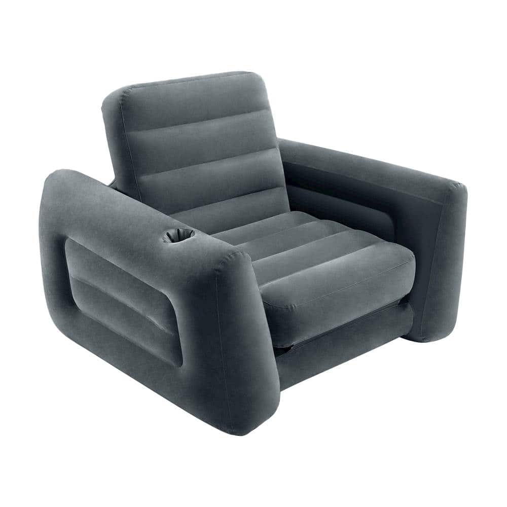 Angle. Intex - Pull-Out Inflatable Chair - Charcoal Gray.