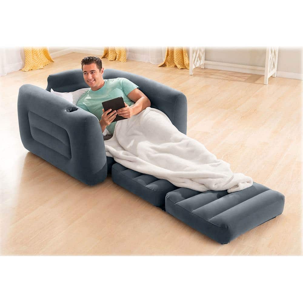 Alt View 12. Intex - Pull-Out Inflatable Chair - Charcoal Gray.