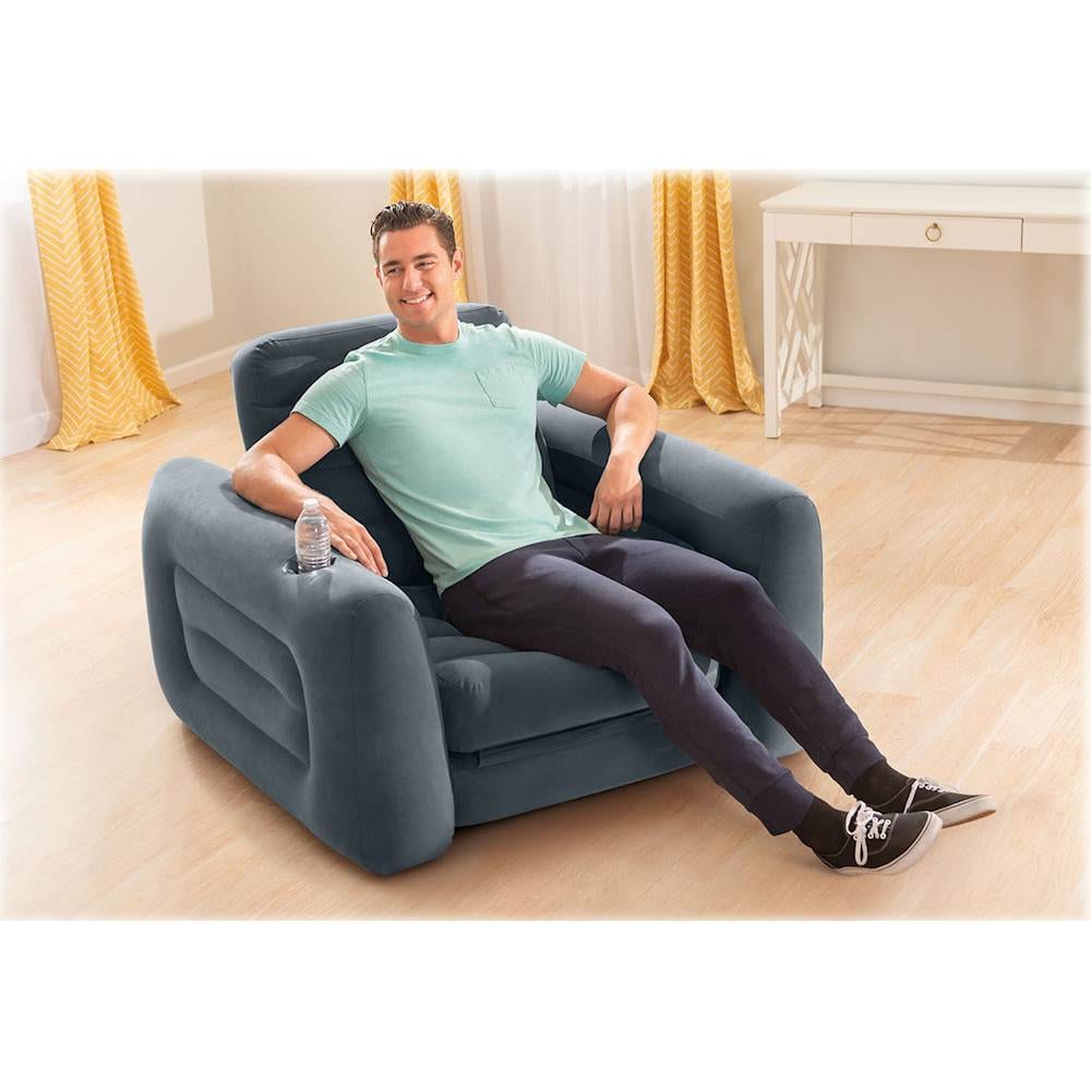 Alt View 13. Intex - Pull-Out Inflatable Chair - Charcoal Gray.