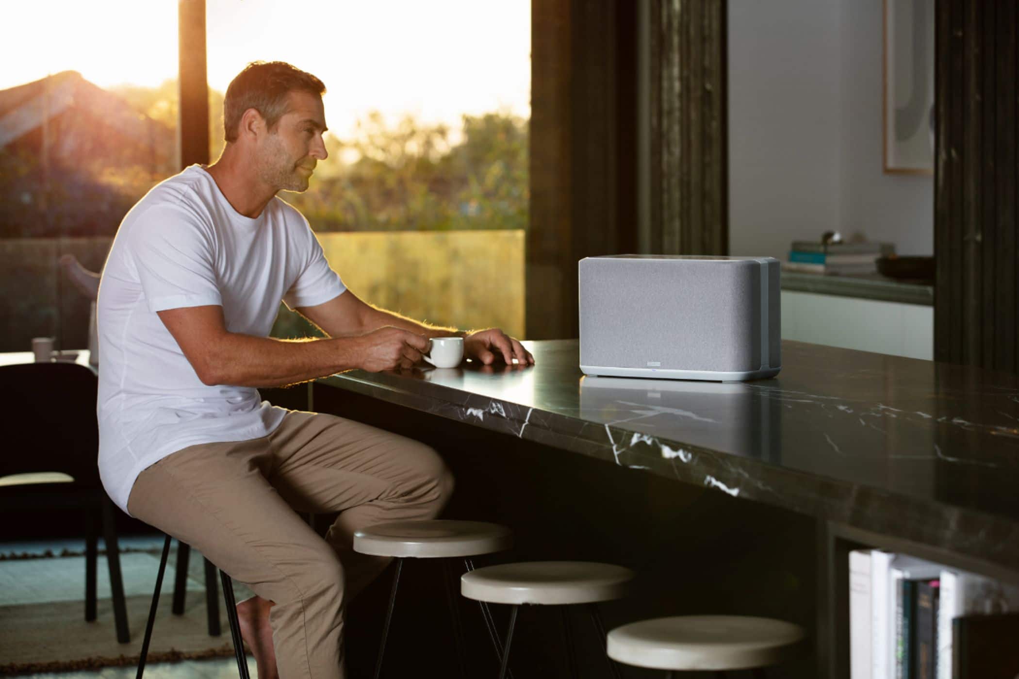 Alt View 12. Denon - Home 350 Wireless Speaker with HEOS Built-in AirPlay 2 and Bluetooth - White.