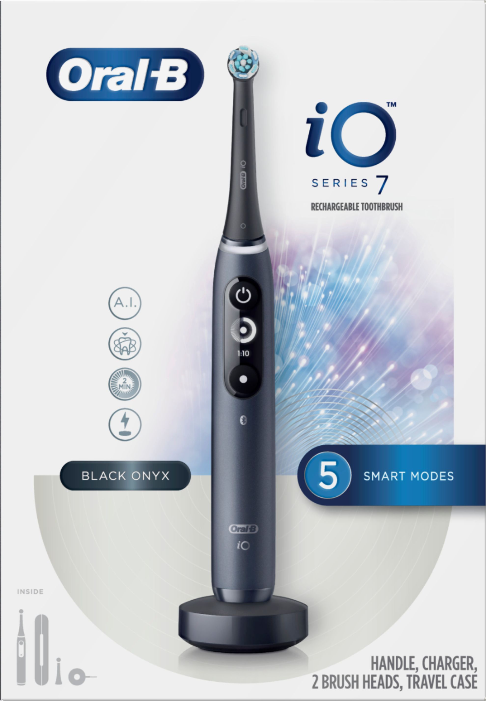 Angle View: Oral-B - iO Series 7 Connected Rechargeable Electric Toothbrush - Onyx Black