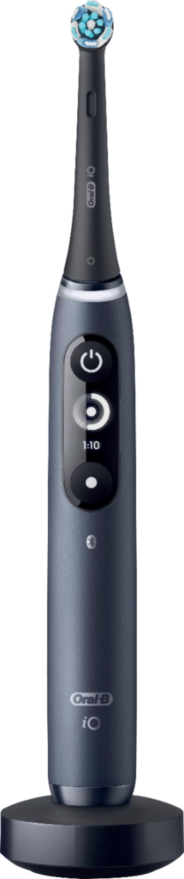 Left View: Oral-B - iO Series 7 Connected Rechargeable Electric Toothbrush - Onyx Black
