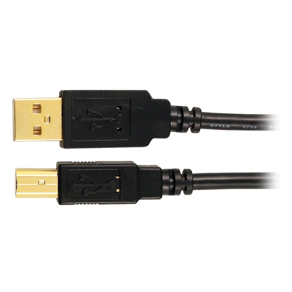 Angle View: Axis - 6' USB Type A-to-USB Type B Cable - Black