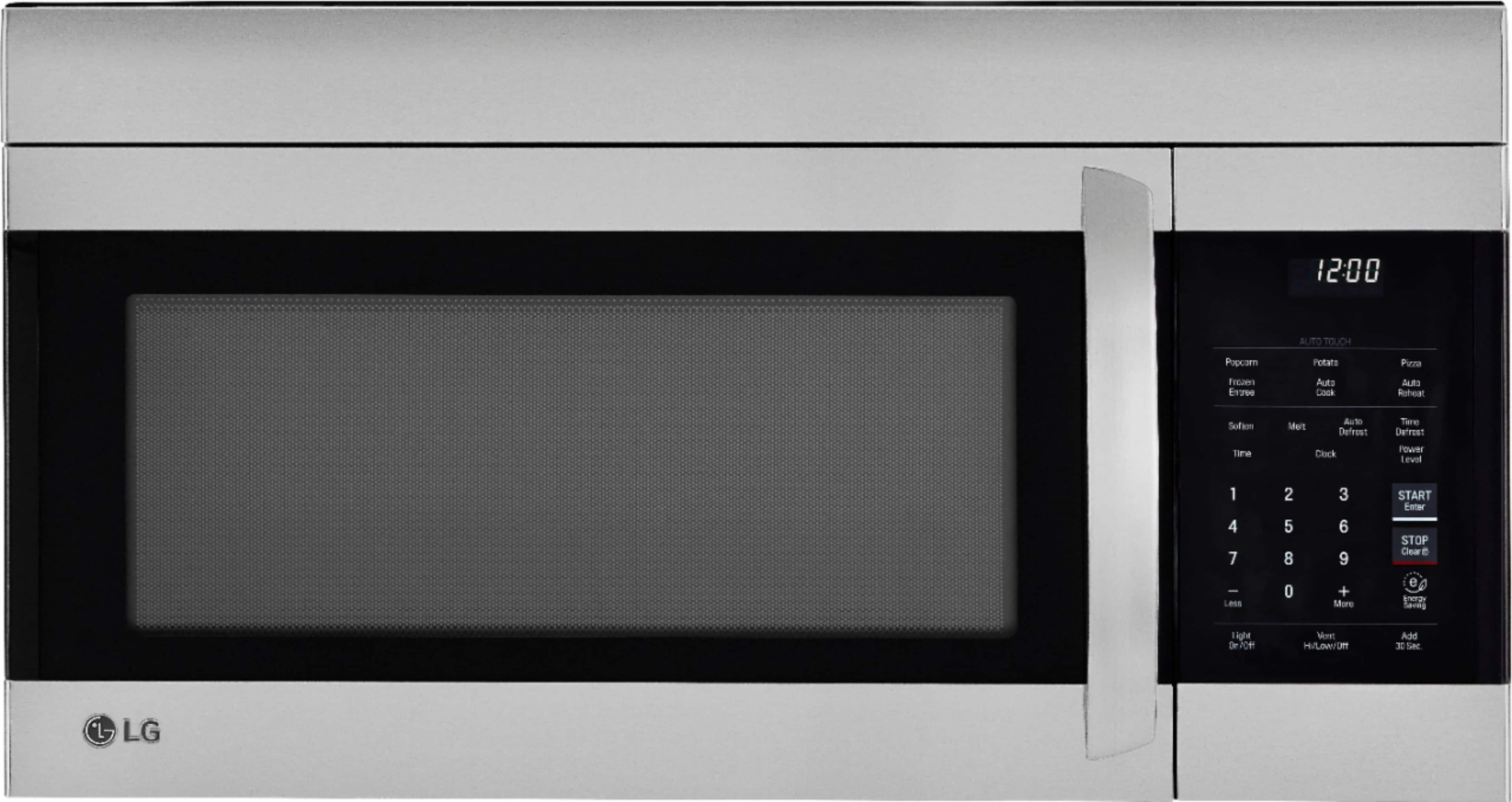 LG - 1.7 Cu. Ft. Over-the-Range Microwave with EasyClean - Stainless Steel - Front_Zoom
