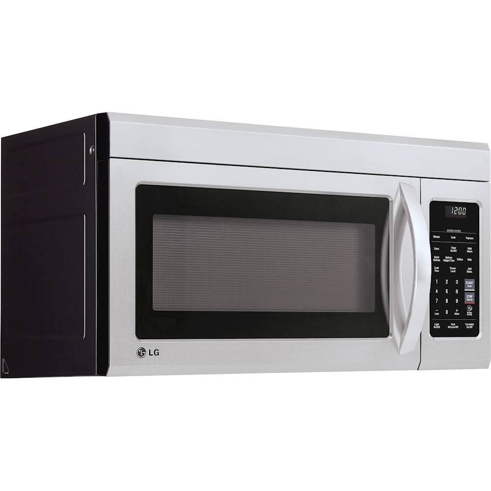 Angle View: LG - 1.8 Cu. Ft. Over-the-Range Microwave with Sensor Cooking and EasyClean - Stainless steel
