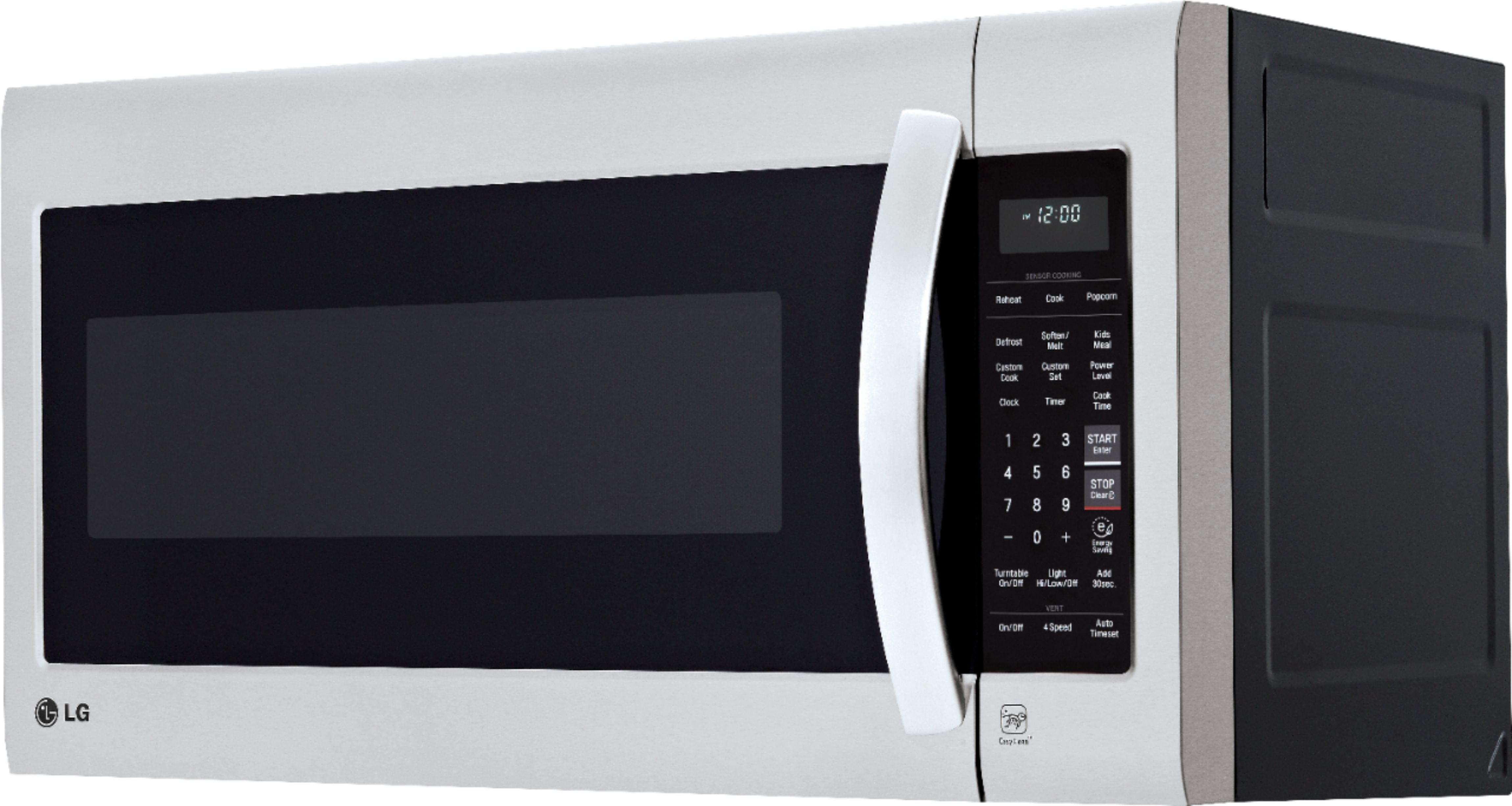 Left View: LG - 2.0 Cu. Ft. Over-the-Range Microwave with Sensor Cooking and EasyClean - Stainless Steel