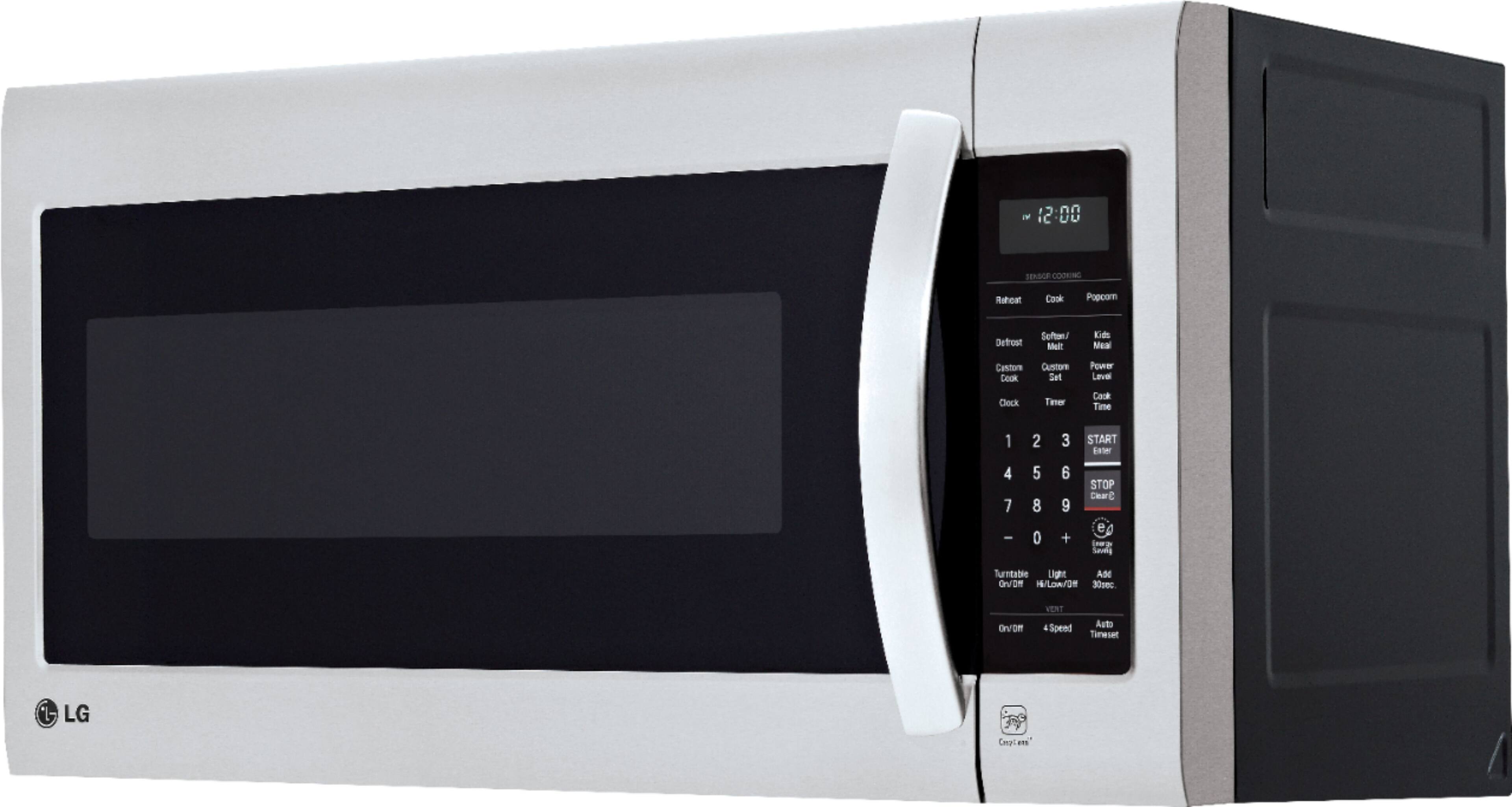 Left. LG - 2.0 Cu. Ft. Over-the-Range Microwave with Sensor Cooking and EasyClean - Stainless Steel.