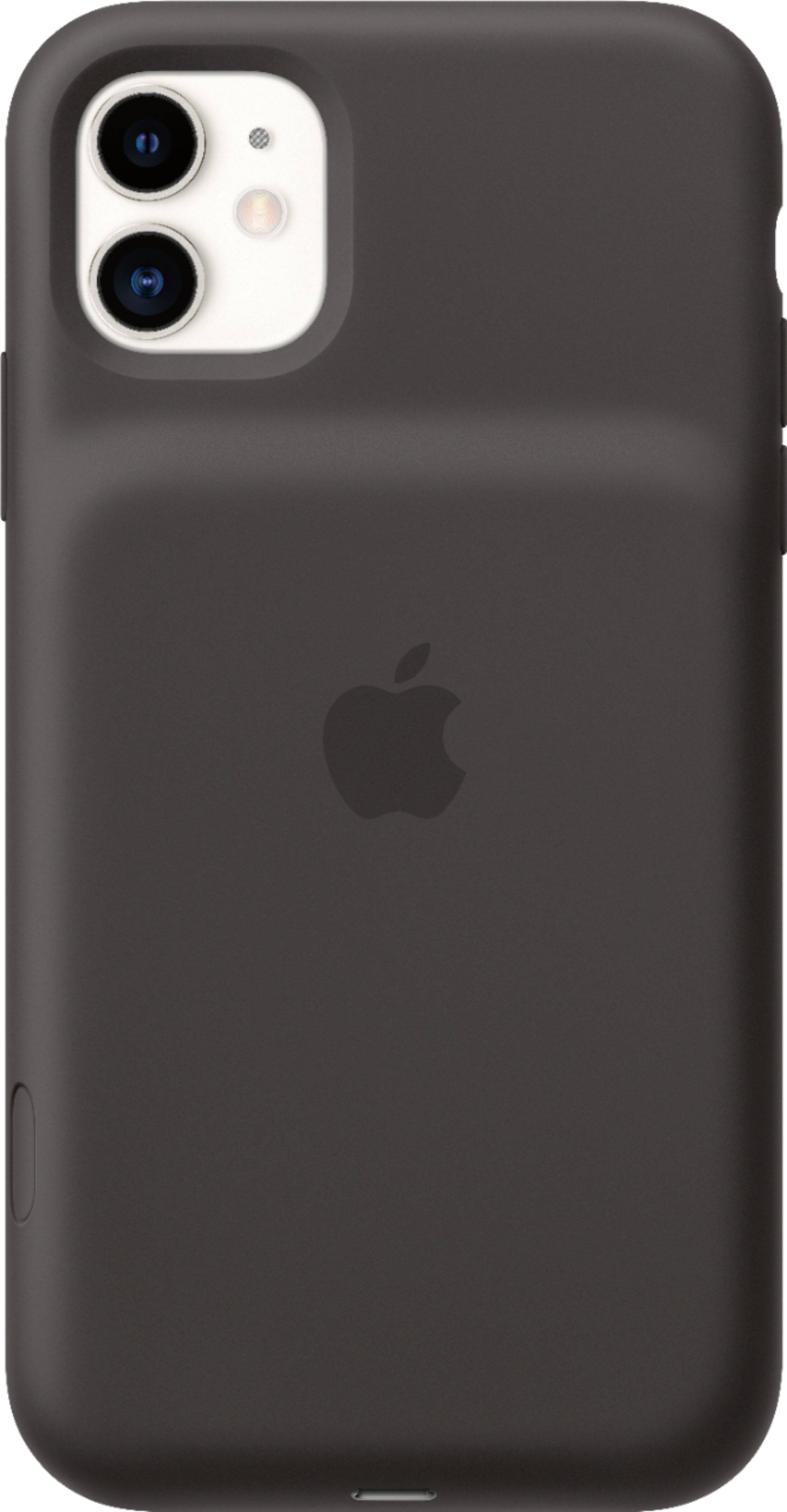 Front. Apple - Geek Squad Certified Refurbished iPhone 11 Smart Battery Case - Black.
