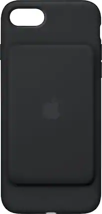 Front. Apple - Geek Squad Certified Refurbished iPhone 7 Smart Battery Case - Black.