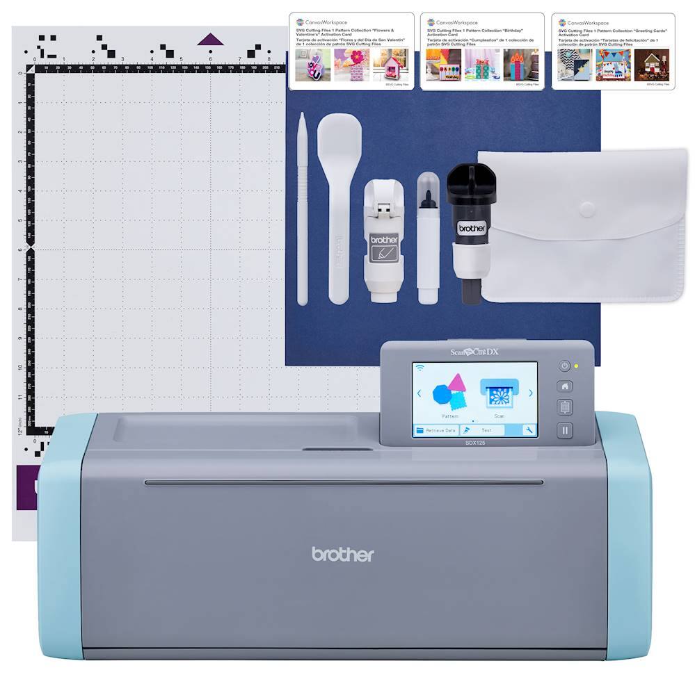 Alt View 15. Brother - ScanNCut DX SDX125 Electronic Cutting Machine with Built-in Scanner - Grey/Aqua.