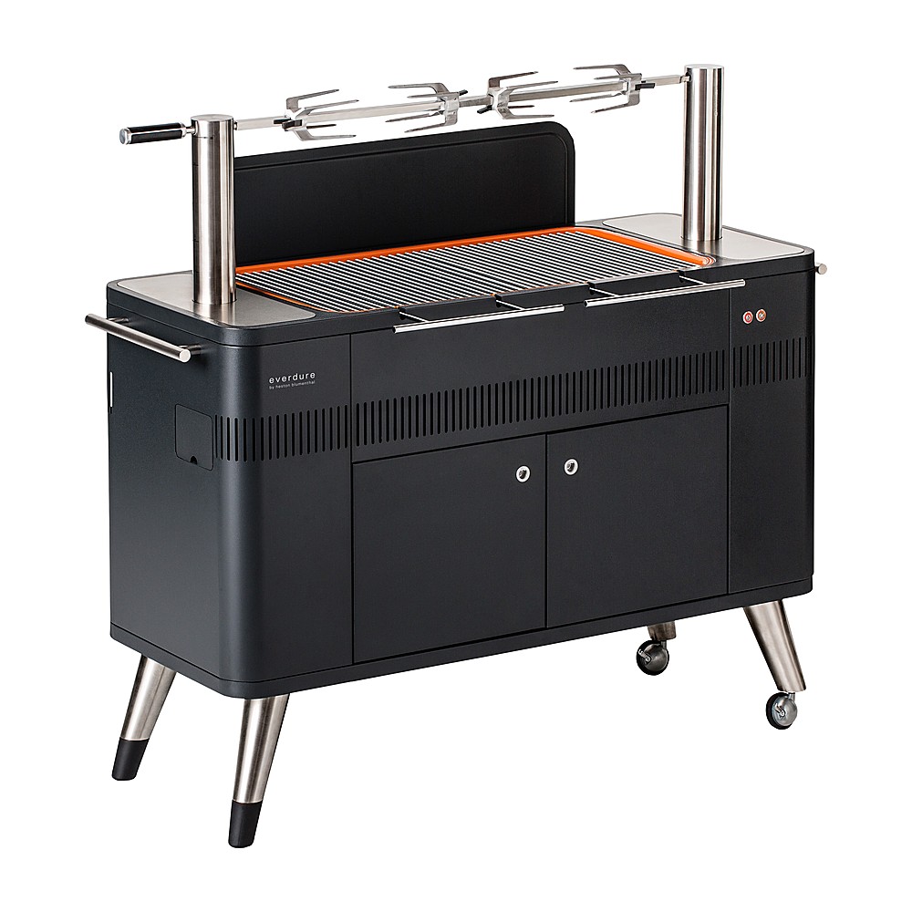 Angle View: Everdure by Heston Blumenthal - HUB Charcoal Grill - Black