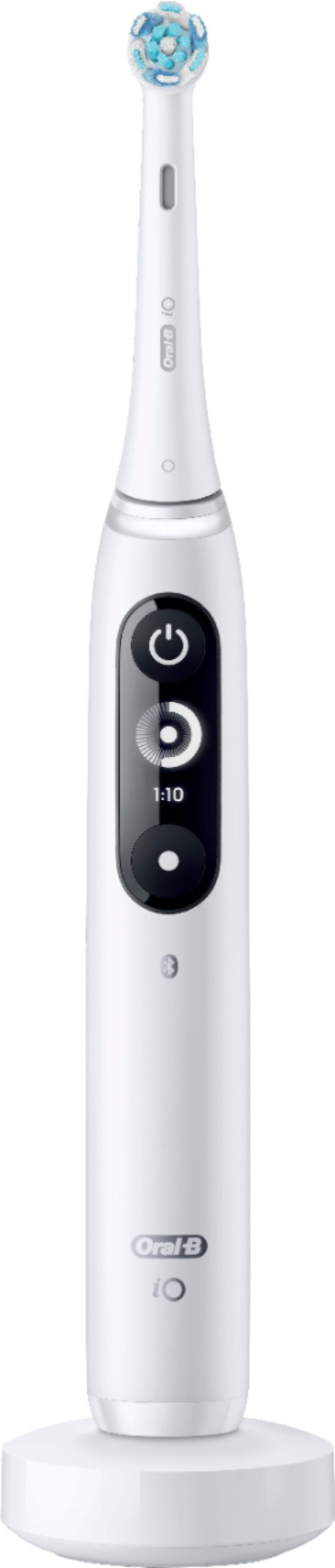 Angle View: Oral-B - iO Series 7 Connected Rechargeable Electric Toothbrush - White Alabaster