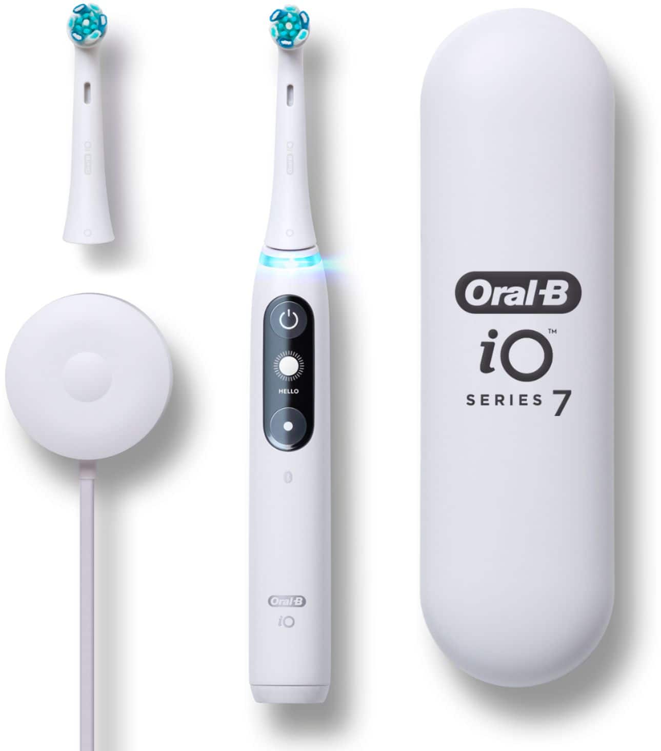 The text on the image reads "Hello Oral-B iO Series 7."