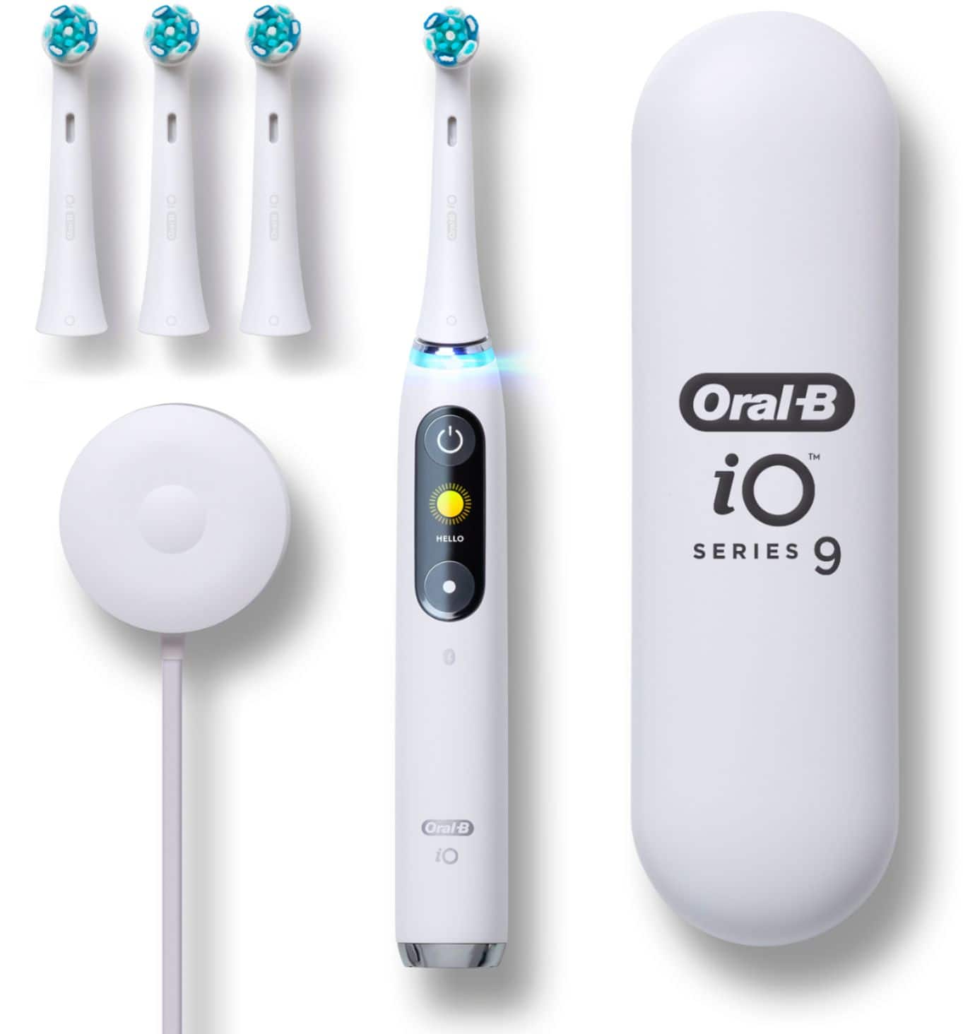 Alt View 12. Oral-B - iO Series 9 Connected Rechargeable Electric Toothbrush - White Alabaster.
