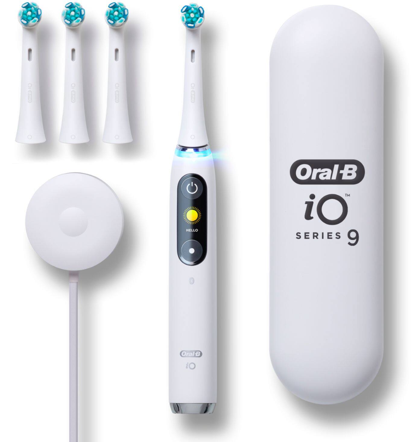 Alt View 12. Oral-B - iO Series 9 Connected Rechargeable Electric Toothbrush - White Alabaster.