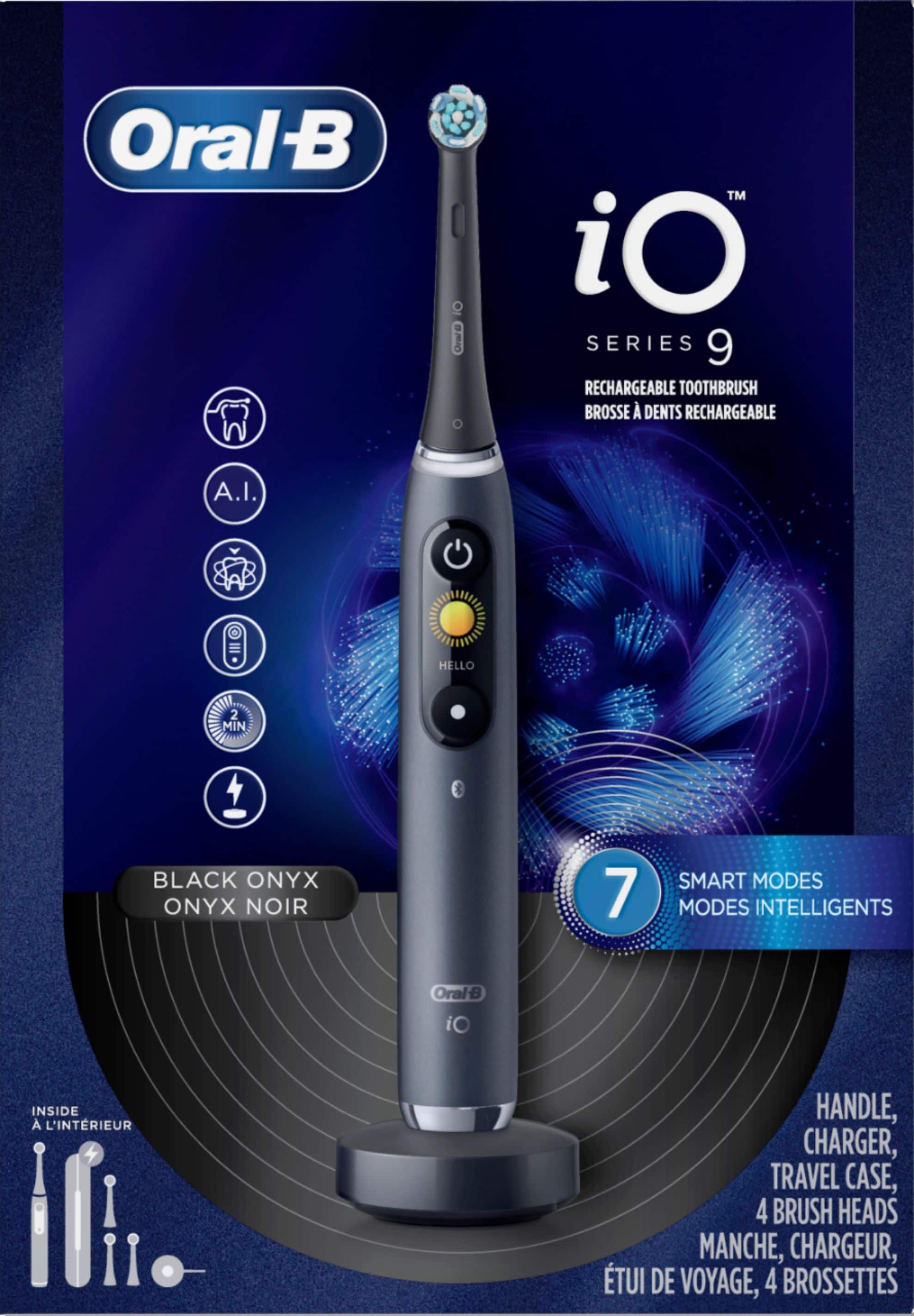 Oral-B - iO Series 9 Connected Rechargeable Electric Toothbrush - Onyx Black - Angle_Zoom