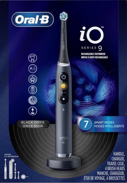 Oral B Io Series 9 Connected Rechargeable Electric Toothbrush Onyx Black Io9 M9 4b2 2a Bk Best Buy
