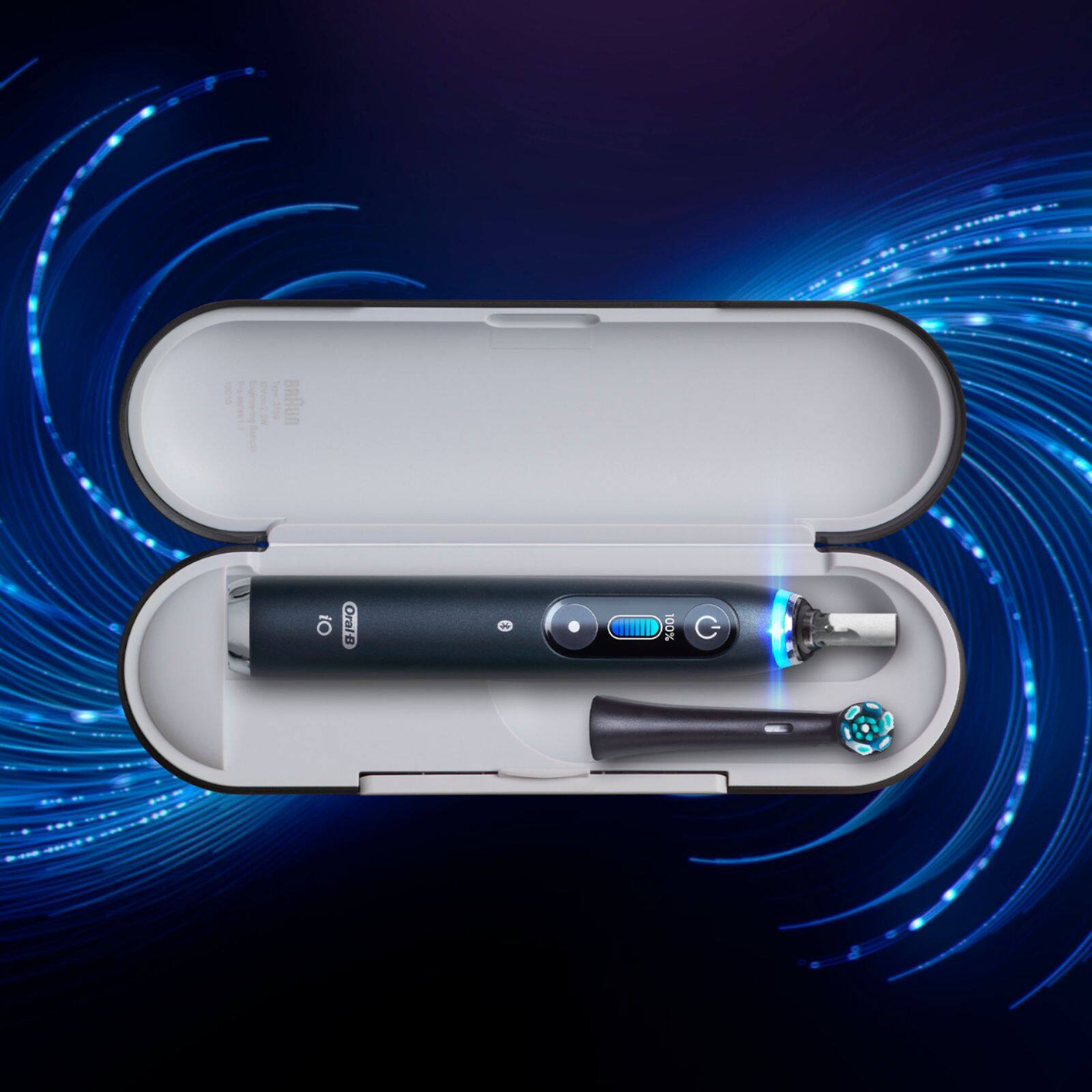 Alt View 18. Oral-B - iO Series 9 Connected Rechargeable Electric Toothbrush - Onyx Black.