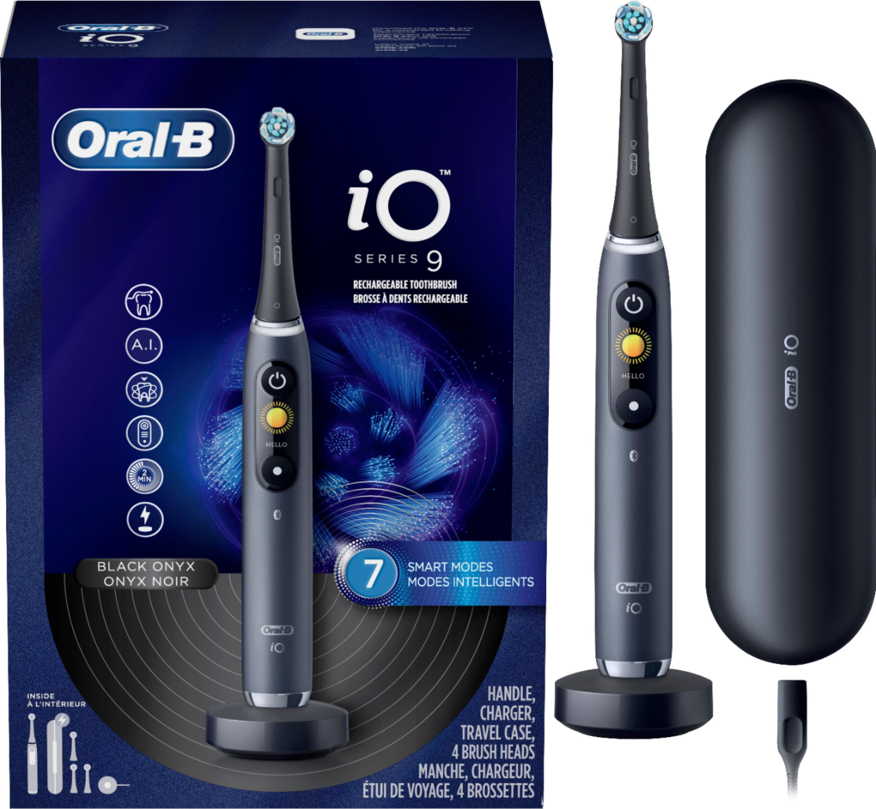 Oral-B iO Series 3 Electric Toothbrush with Brush Heads, Rechargeable Blue
