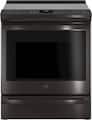 GE Profile - 30 in. Wide 5 Elements 5.3 Cu. Ft. Slide-In Electric True Convection Range with Self-Steam Cleaning - Black Stainless Steel