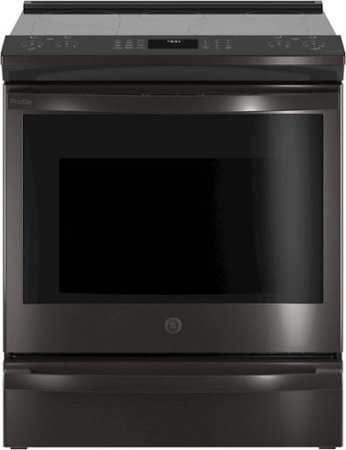 GE Profile - 5.3 Cu. Ft. Slide-In Electric True Convection Range with Self-Steam Cleaning - Black Stainless Steel