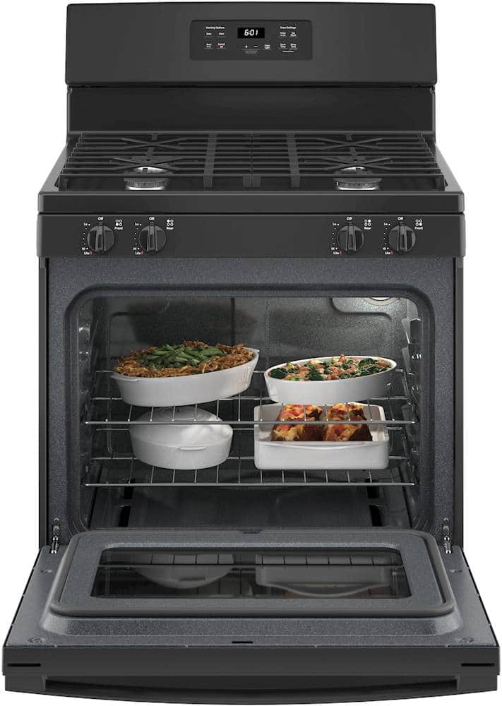 Alt View 12. GE - 4.8 Cu. Ft. Freestanding Gas Range - Black.
