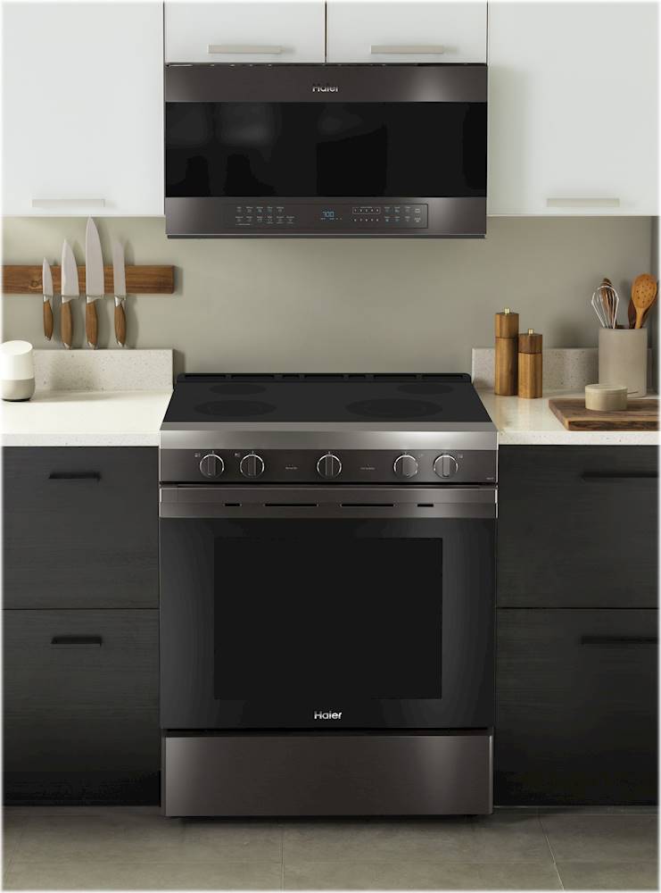 Haier 57 Cu Ft Slide In Electric Convection Range With Self Steam