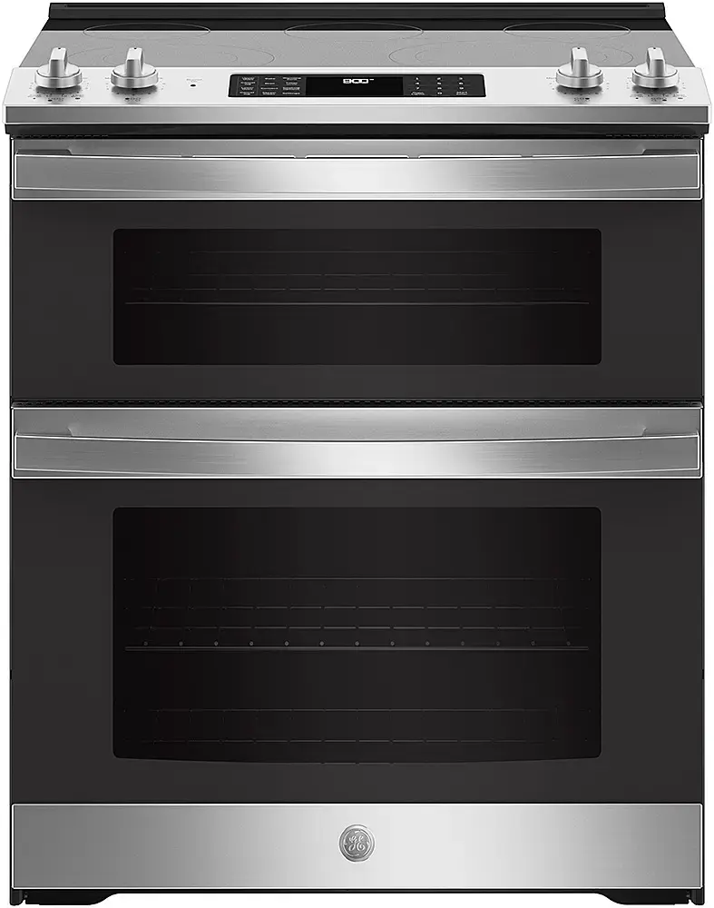 GE 6.6 Cu. Ft. Slide In Double Oven Electric True Convection Range with ...