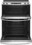 Alt View 1. GE - 6.6 Cu. Ft. Slide-In Double Oven Electric True Convection Range with Self-Steam Cleaning and No-Preheat Air Fry - Stainless Steel.