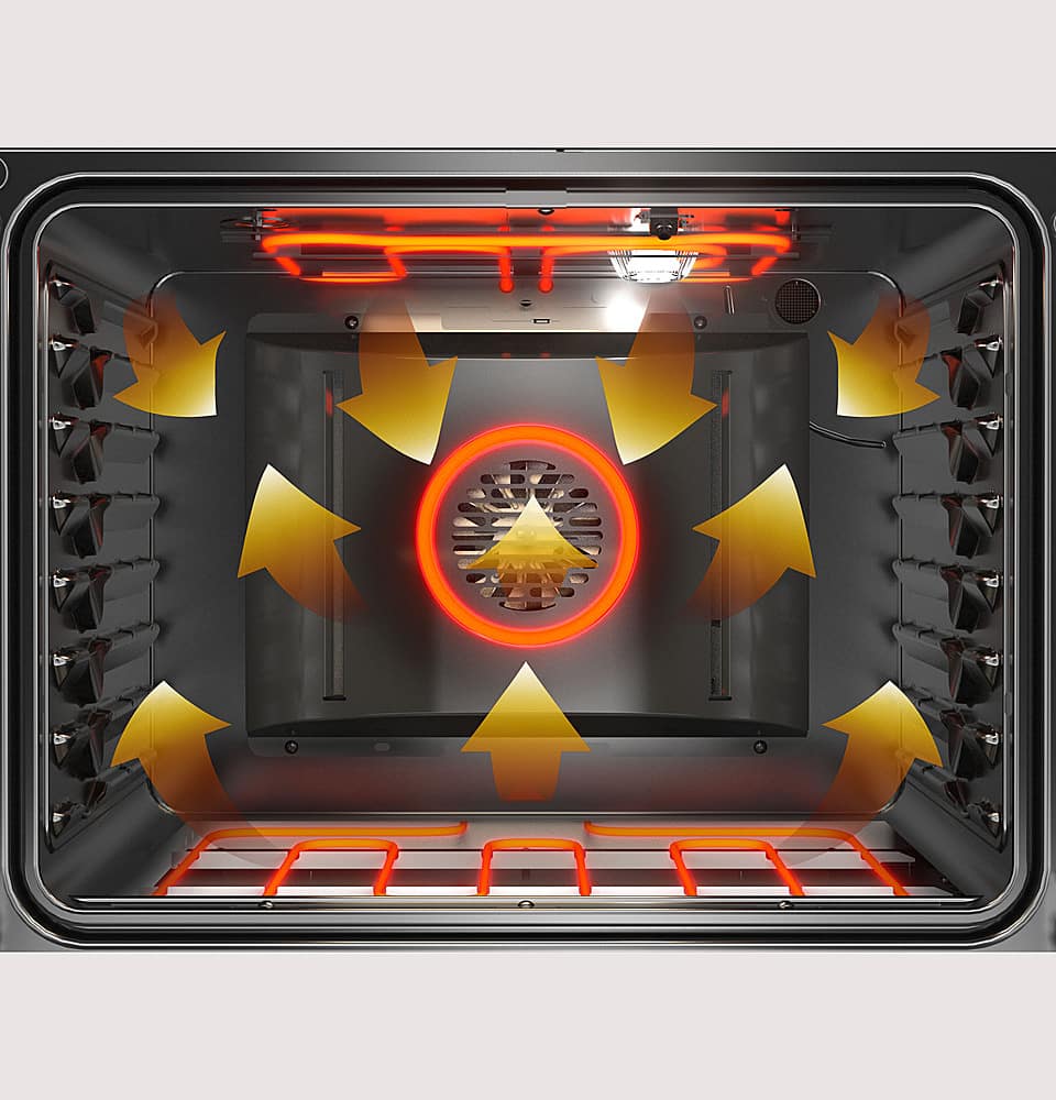 Alt View 15. GE - 6.6 Cu. Ft. Slide-In Double Oven Electric True Convection Range with Self-Steam Cleaning and No-Preheat Air Fry - Stainless Steel.