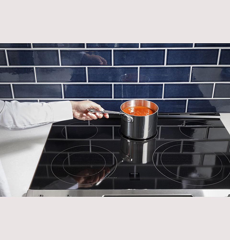 Alt View 18. GE - 6.6 Cu. Ft. Slide-In Double Oven Electric True Convection Range with Self-Steam Cleaning and No-Preheat Air Fry - Stainless Steel.