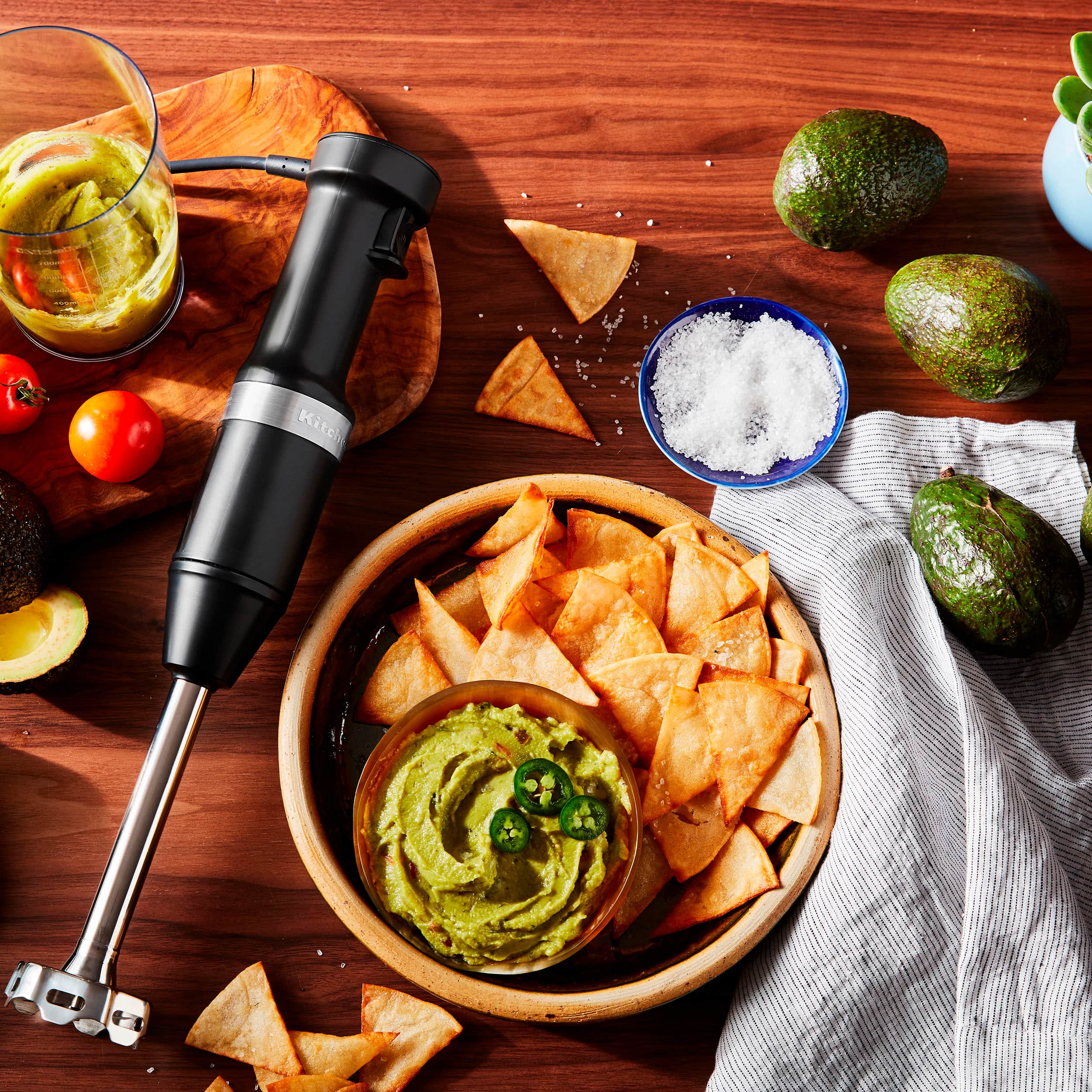 Alt View 11. KitchenAid - Corded Variable-Speed Immersion Blender in Black Matte with Blending Jar - Black.