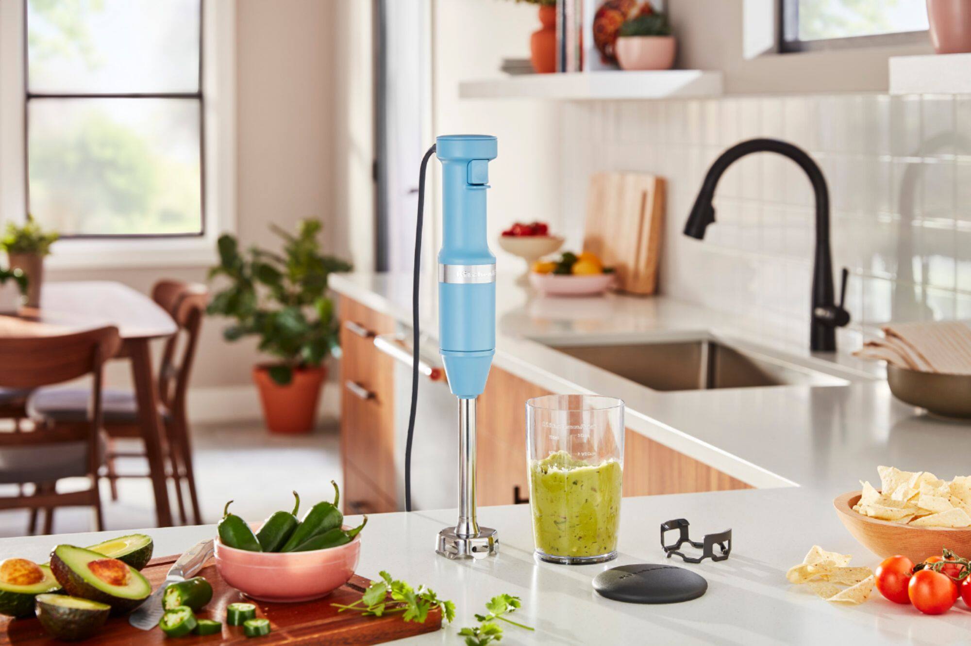 Left. KitchenAid - KitchenAid Variable Speed Corded Hand Blender - KHBV53 - Blue Velvet.