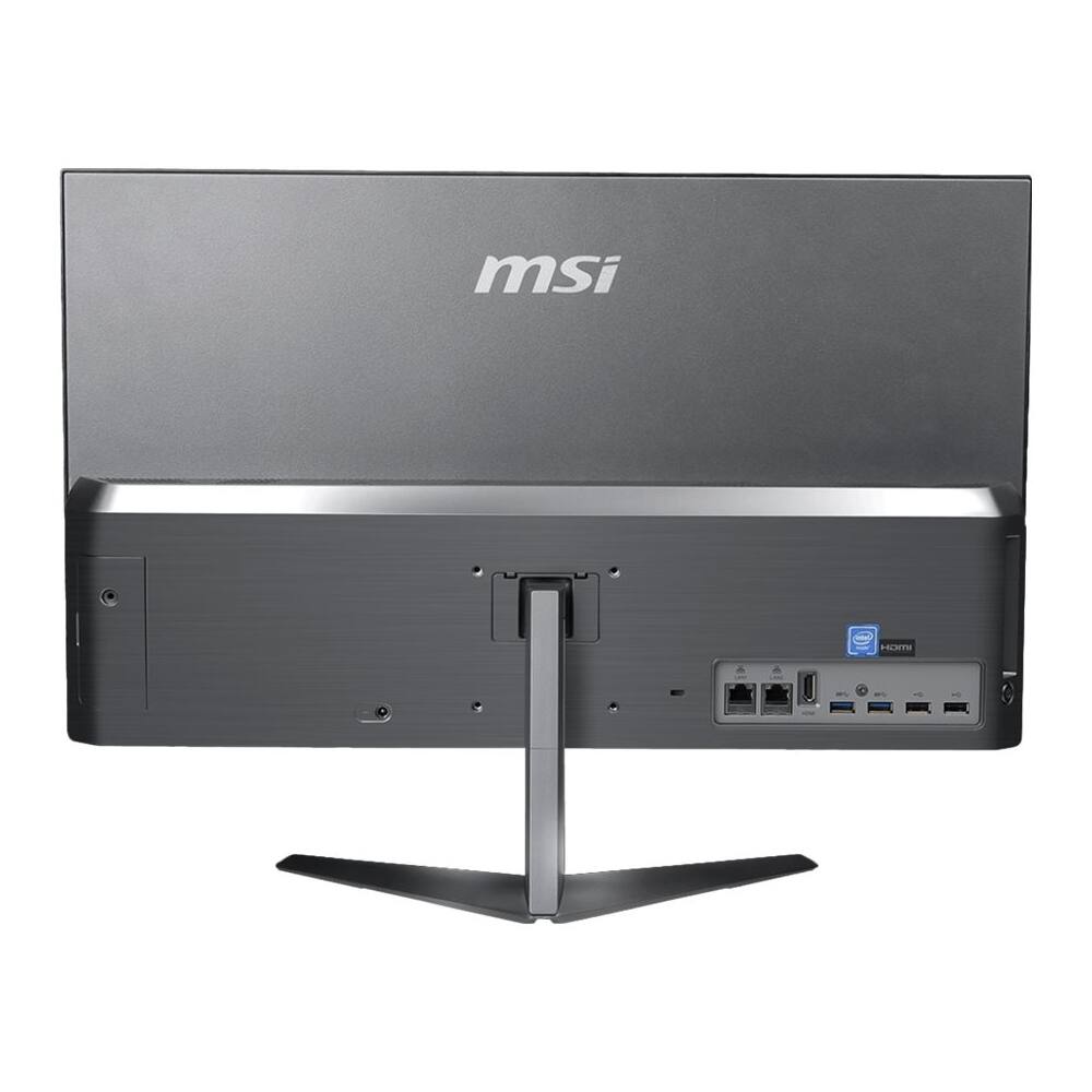 Back View: MSI - Pro 24X 10M 23.8" All-In-One - Intel Celeron - 4GB Memory - 64GB SSD+500GB HDD - Black