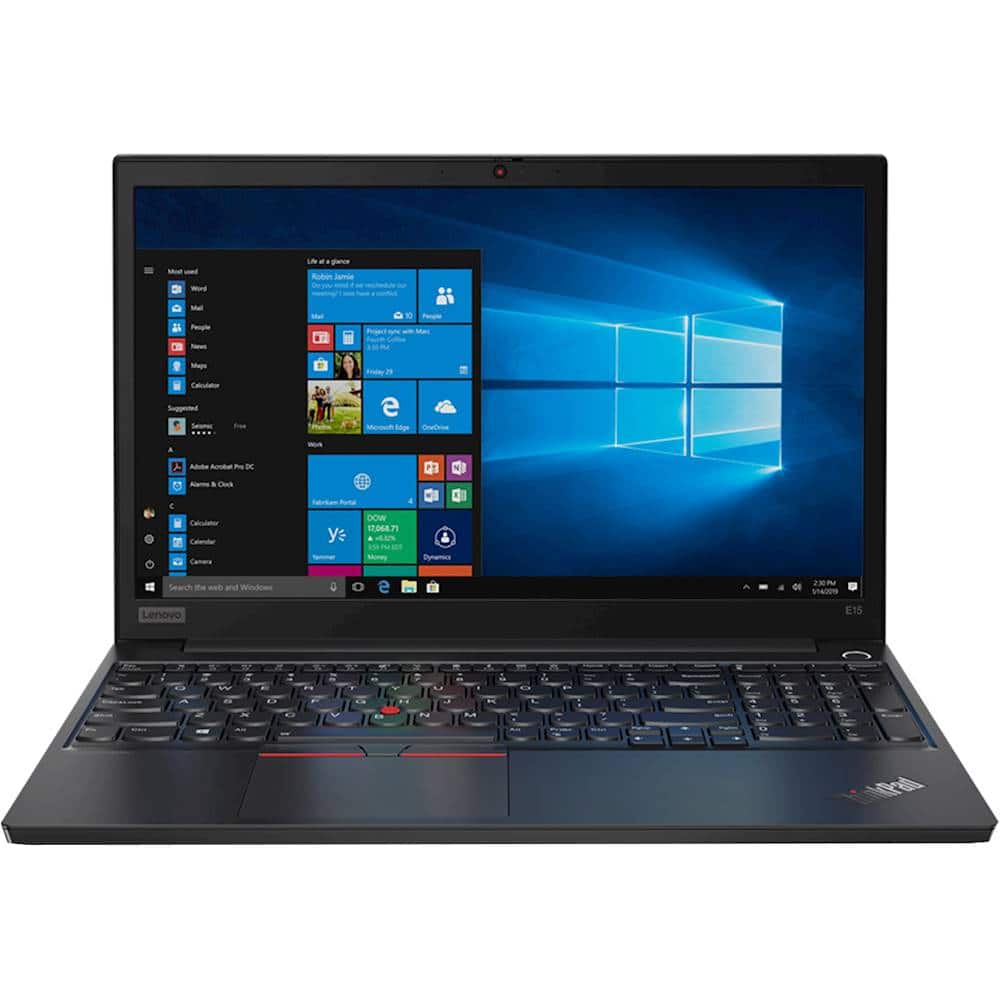 Front. Lenovo - ThinkPad E15 15.6" Laptop - Intel Core i5 - 4GB Memory - 500GB HDD - Black.