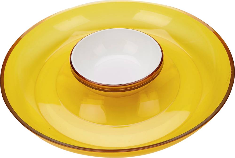 Angle View: Mind Reader - Chip and Dip Bowl - Yellow