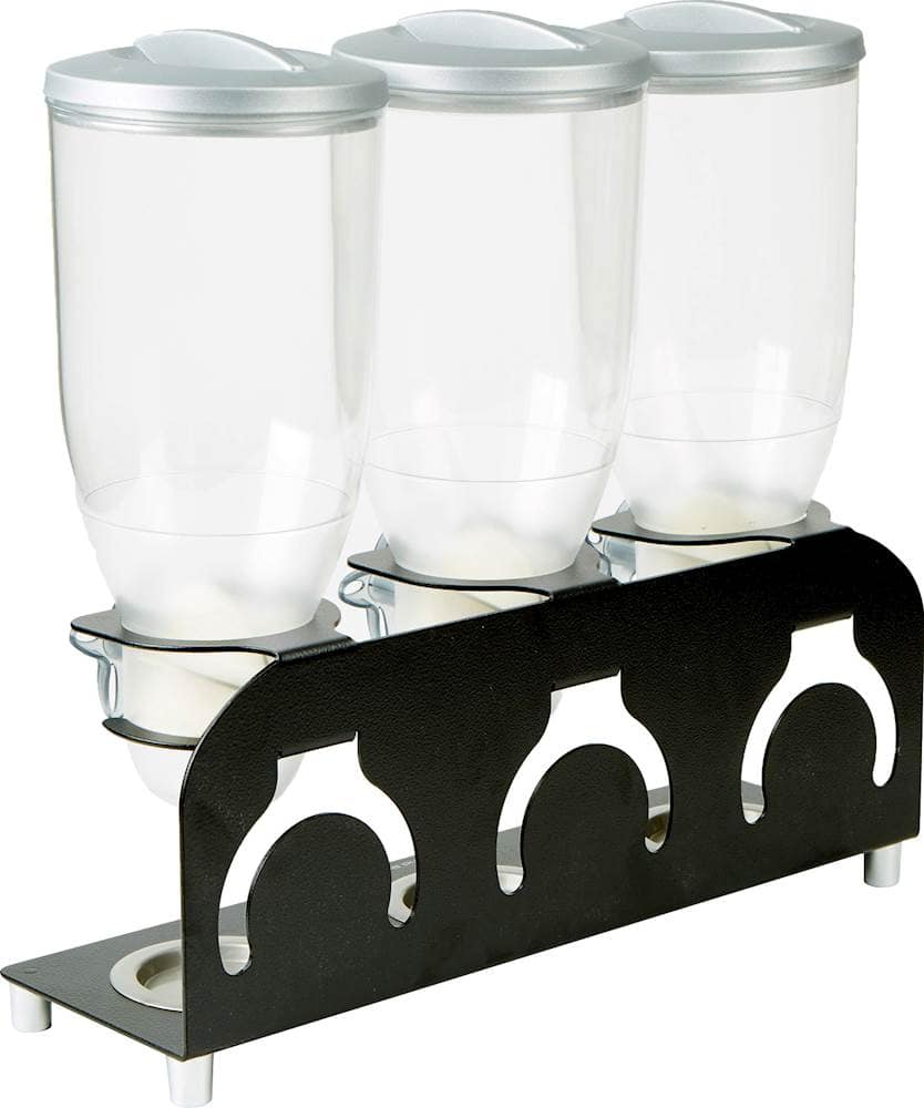 Angle. Mind Reader - Triple Cereal Dispenser - Black.
