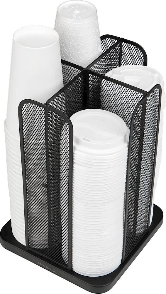 Best Buy: Mind Reader 4-Compartment Carousel Cup and Lid Organizer 